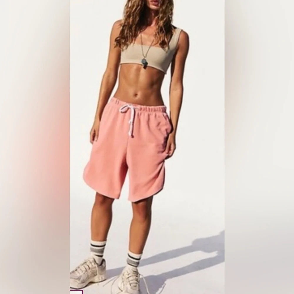 New Free People Movement, Playbook Shorts, Small in Salmon Pink